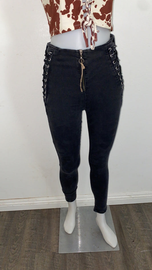 High waisted skinny jeans